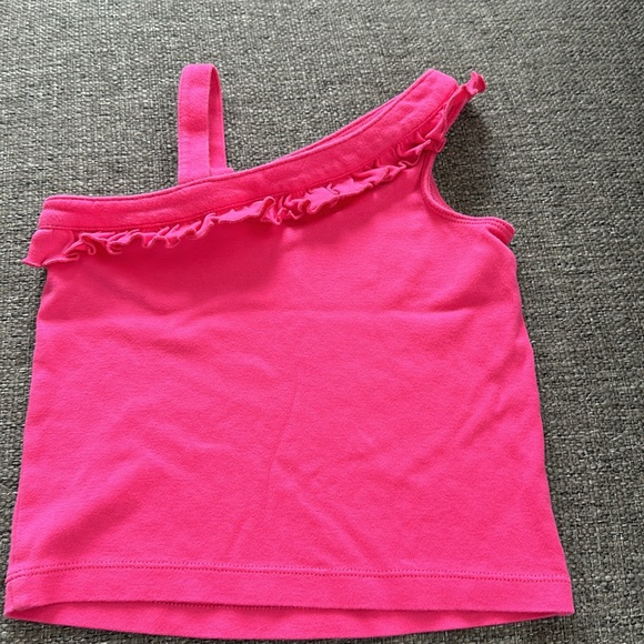 Gymboree Girls Pink Off Shoulder Tank Top Button Details Size 6 - Picture 2 of 3
